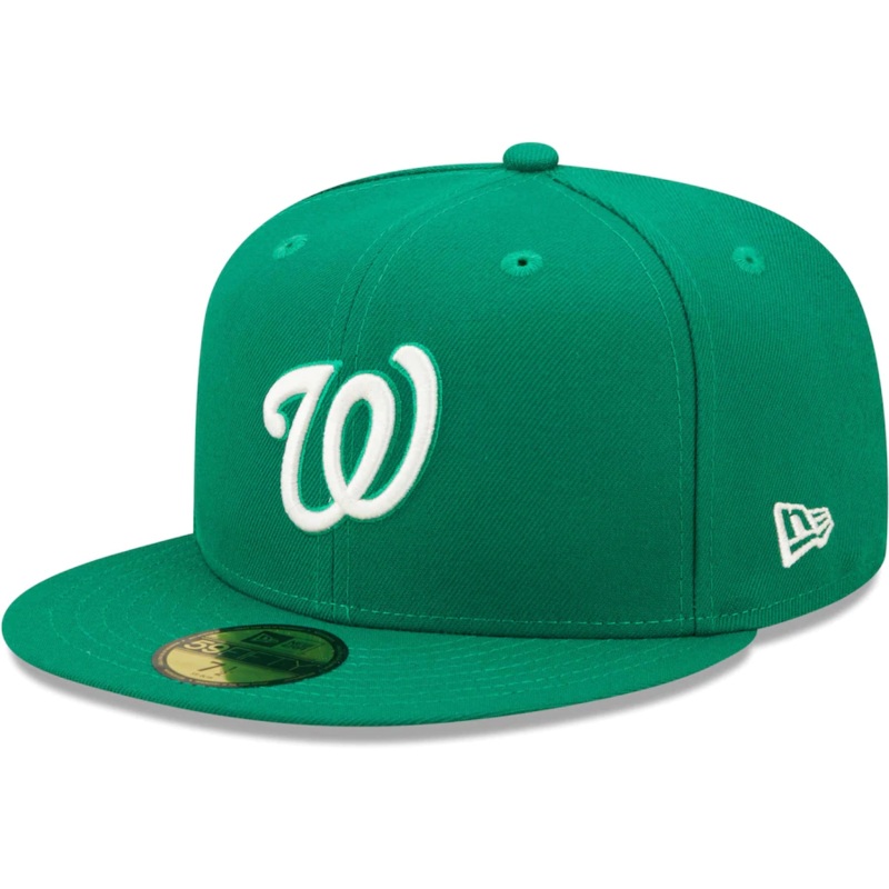 New Era Washington Nationals Kelly Green Logo White 59FIFTY Fitted Hat