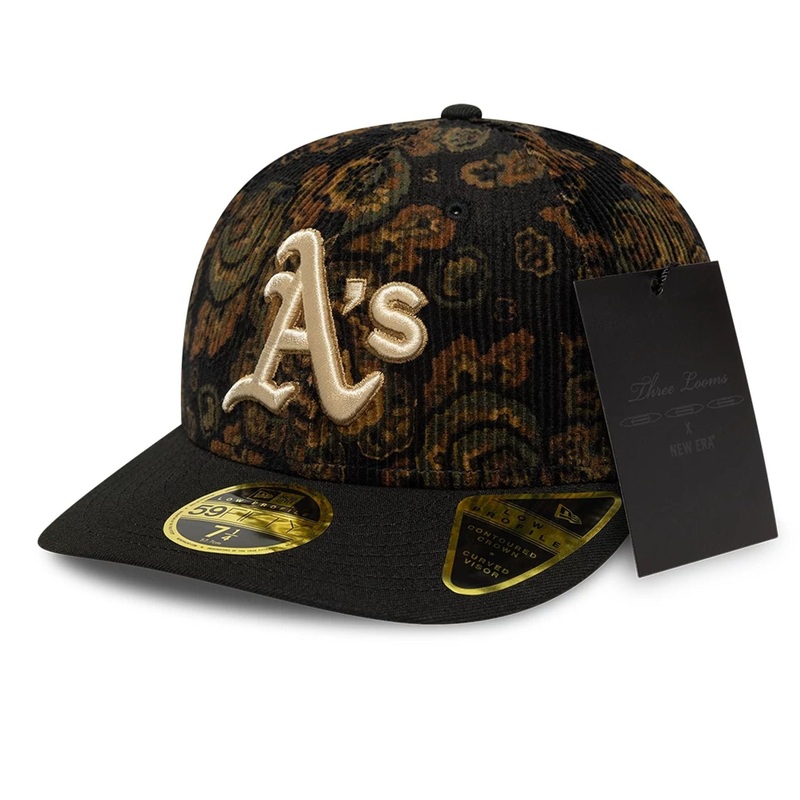 Oakland Athletics Three Looms x MLB Floral Cord Black Low Profile 59FIFTY Fitted Cap 6 7/8
