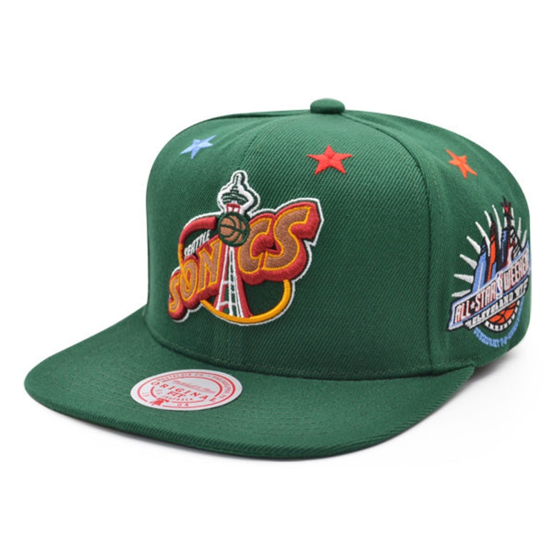 Seattle Supersonics NBA 1997 TOP-STAR Mitchell & Ness Snapback Hat – Pine/Copper