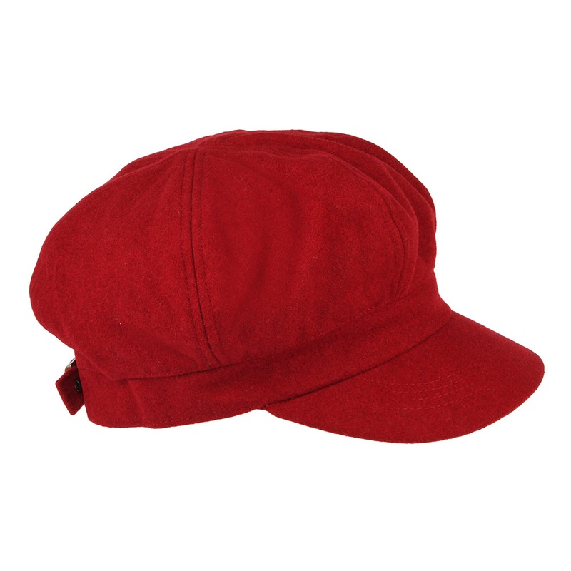 sur la tte Wool Blend Baker Boy Cap – Red Adjustable