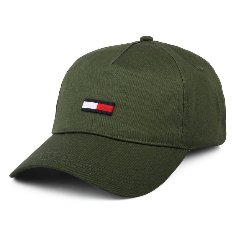Tommy Hilfiger Hats TJM Elongated Flag Baseball Cap – Olive Adjustable