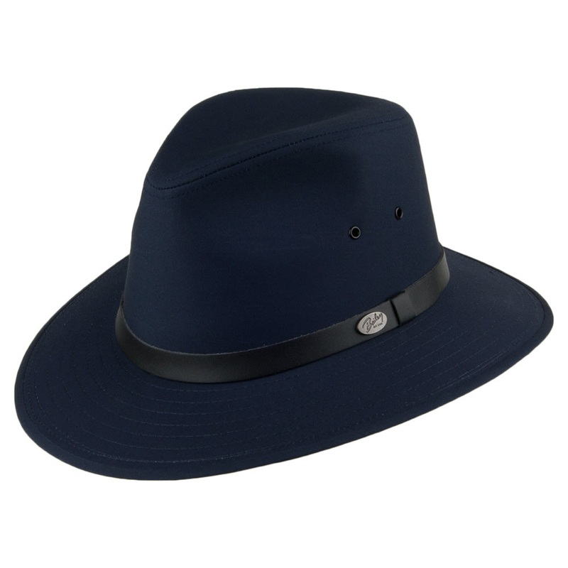 Bailey Hats Dalton Water Resistant Safari Fedora Hat – Navy Blue S