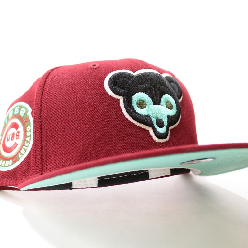 Chicago Cubs 1962 All-Star Game New Era 59Fifty Fitted Hat (Glow in the Dark Cardinal Mint Under Brim) 7