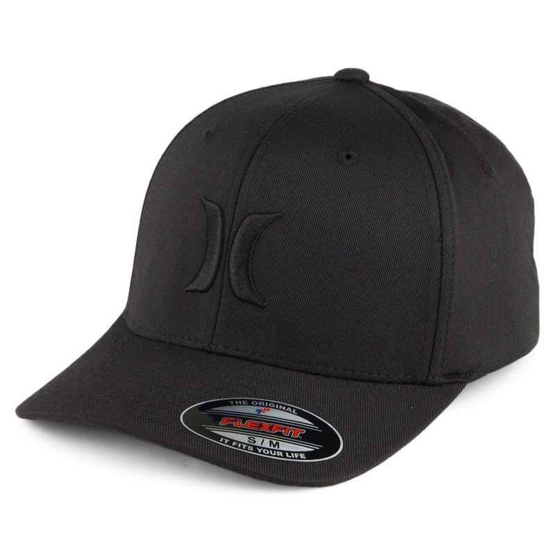 Hurley Hats One & Only Flexfit Baseball Cap – Black On Black Small/Medium