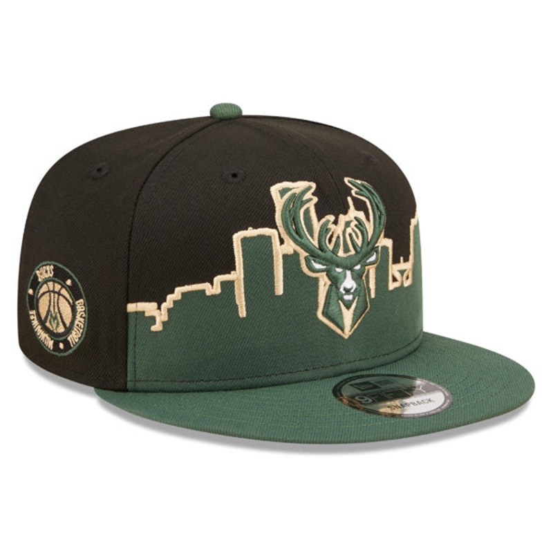 Milwaukee Bucks New Era NBA 2022 Tip Off 9FIFTY Snapback Hat  Pine/Black