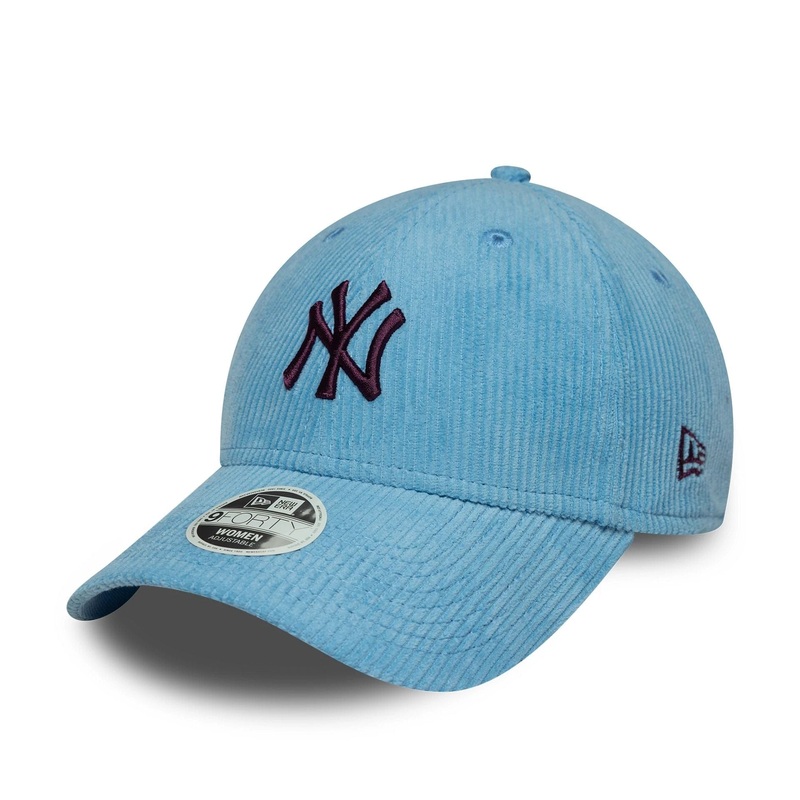 New York Yankees Womens MLB Cord Pastel Blue 9FORTY Adjustable Cap OSFM