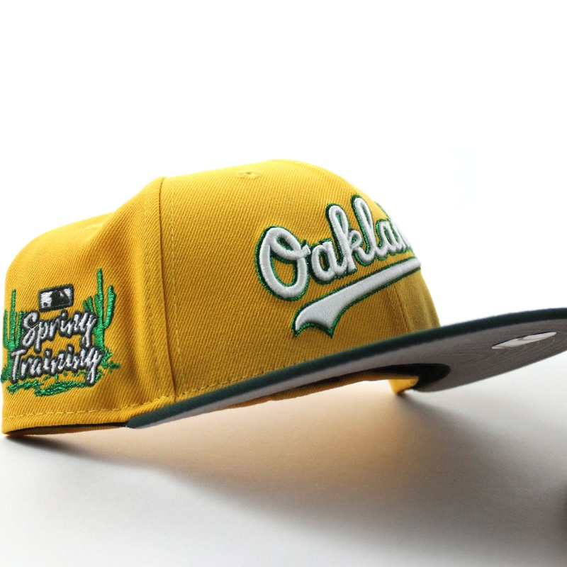 Oakland Athletics Spring Training New Era 59Fifty Fitted Hat (Gold Green Gray Under Brim) 7