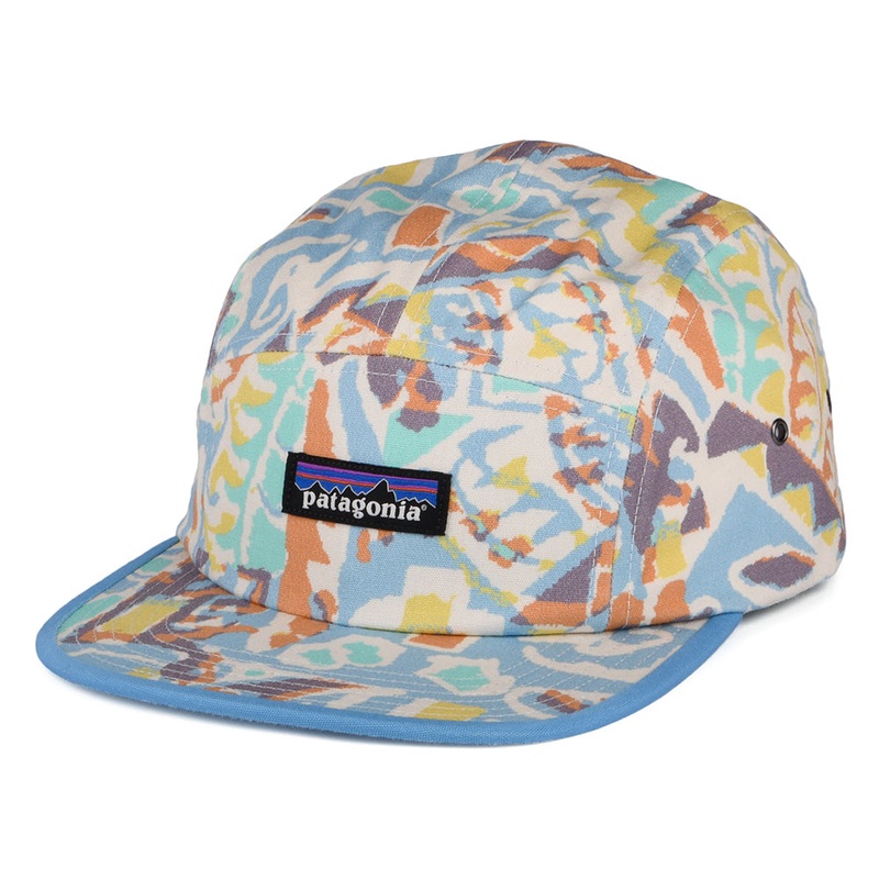 Patagonia Hats P-6 Label Thriving Planet Maclure Organic Cotton 5 Panel Cap – Mid Blue-Multi Adjustable