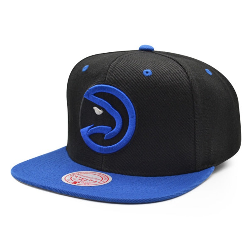 Atlanta Hawks Mitchell & Ness BLACK ROYALTY Snapback Hat – Black/Royal
