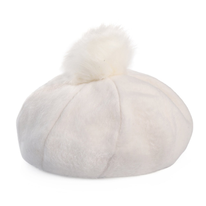 Brixton Hats Natalie Oversized Faux Fur Pom Beret – Off White X-Small/Small