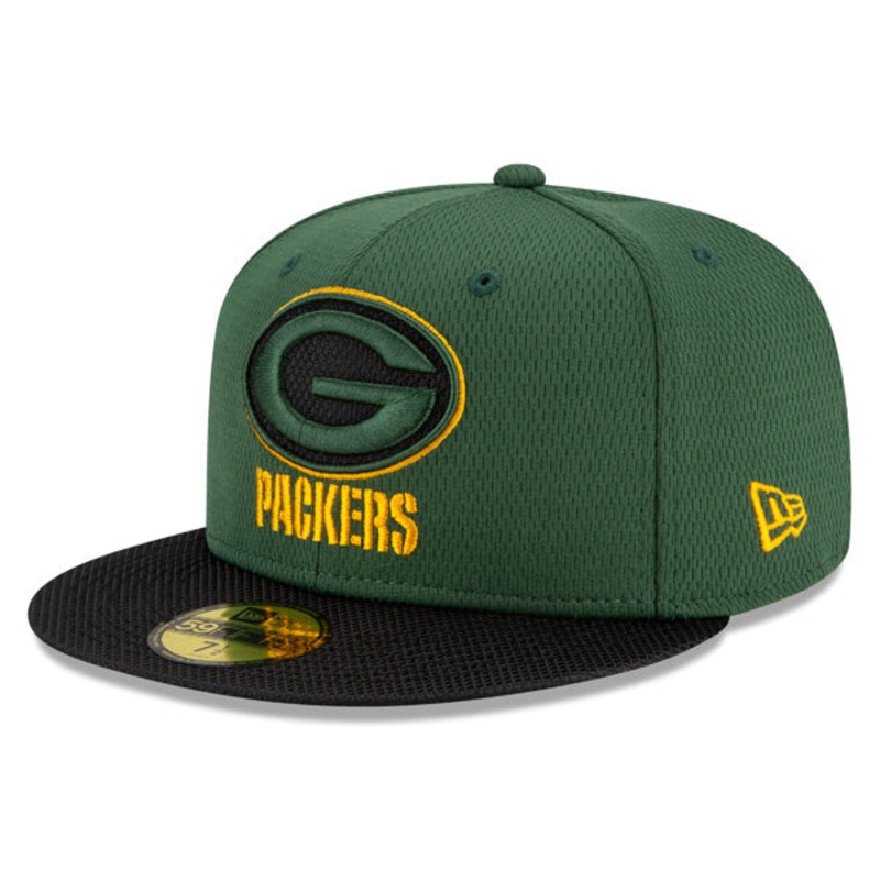 Green Bay Packers New Era 2021 NFL Official Sideline ROAD 59FIFTY Fitted Hat – Green/Black 7 7/8