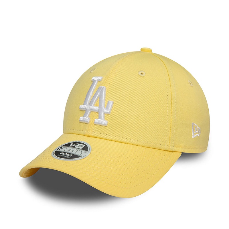 Los Angeles Dodgers 9FORTY Womens League Essential Pastel Yellow Cap One Size