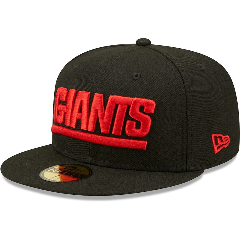 New Era Black New York Giants Red Undervisor Super Bowl XXI Side Patch 59FIFTY Fitted Hat