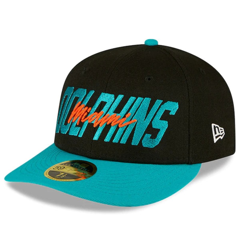 New Era Miami Dolphins  Black/Aqua 2022 NFL Draft Low Profile 59FIFTY Fitted Hat