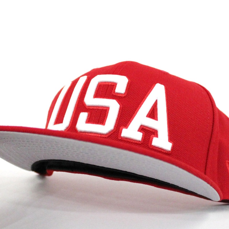 USA New Era 59Fifty Fitted Hat (Red Gray Under Brim) 7