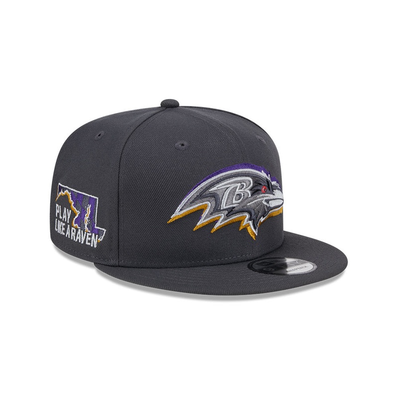 Baltimore Ravens New Era 2024 NFL Draft 9FIFTY Snapback Hat – Graphite