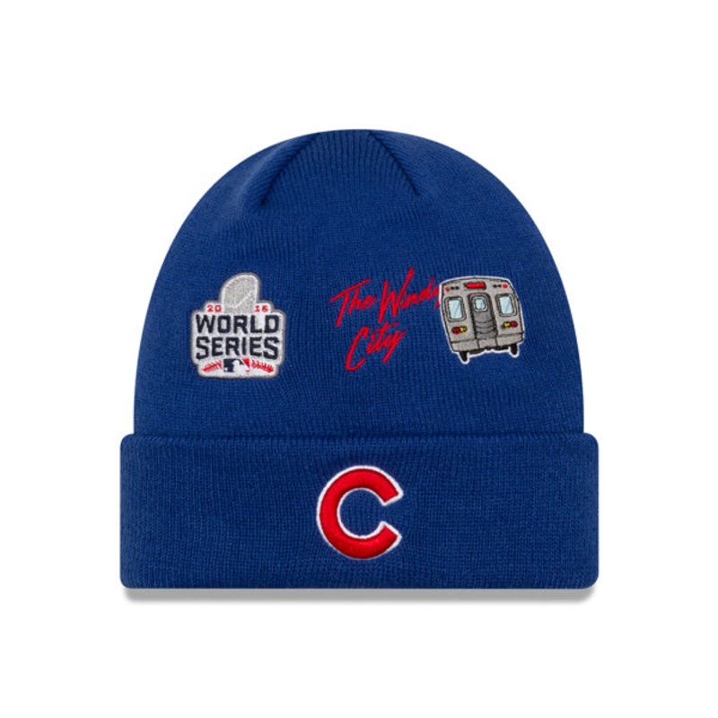 Chicago Cubs New Era WORLD SERIES CITY TRANSIT Cuffed Knit MLB Hat – Royal