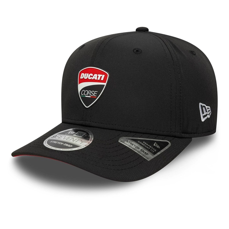 Ducati Motor Logo Recycled Black 9SEVENTY Stretch Snap Adjustable Cap OSFM