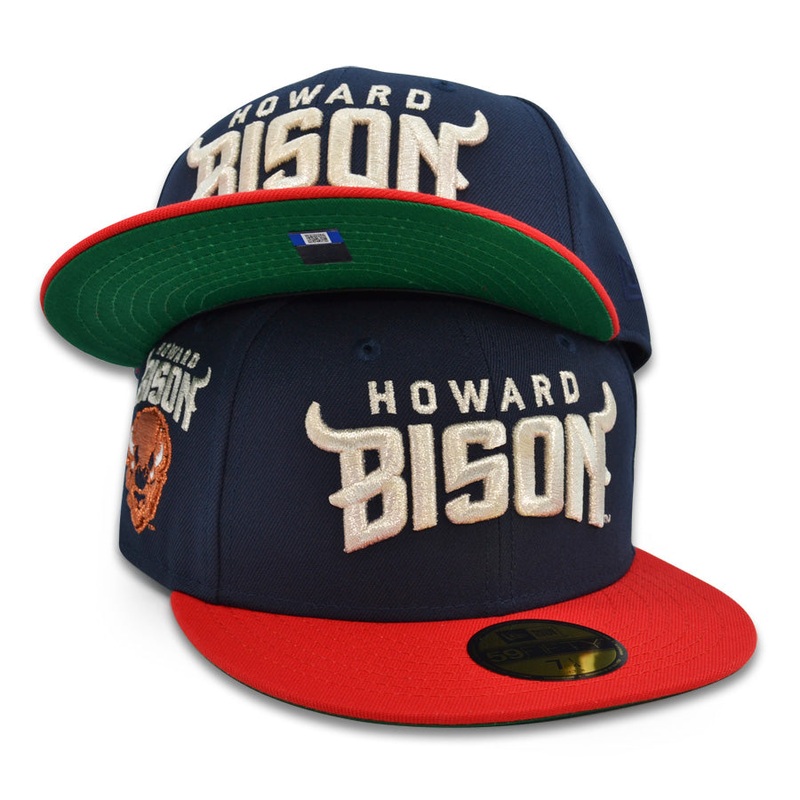 Howard Bison ENRAGED Exclusive New Era 59Fifty Fitted NCAA Hat – Navy/Red 7