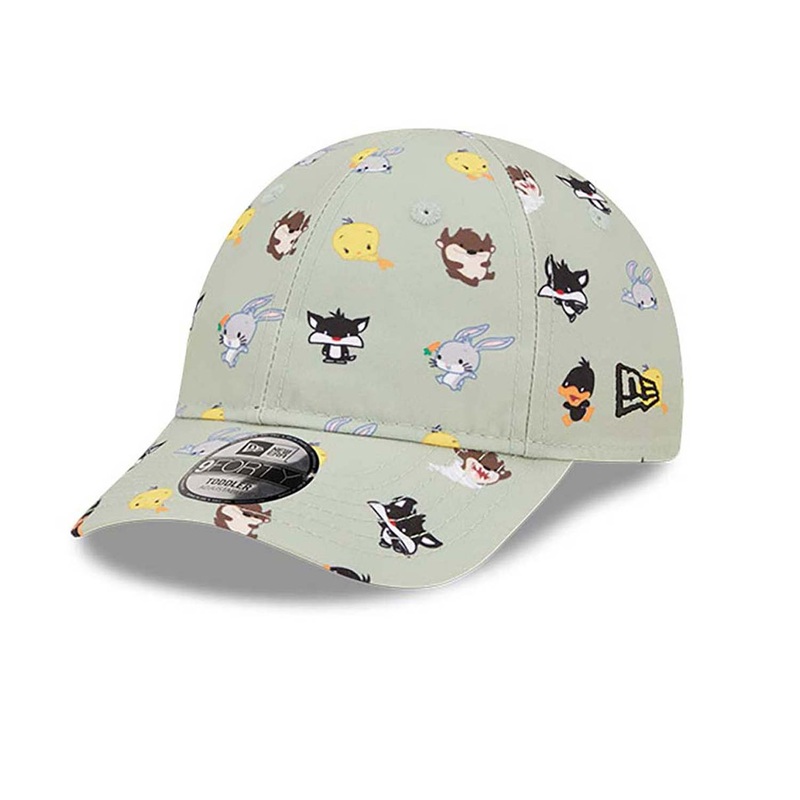 New Era 9FORTY Kids Looney Tunes All Over Print Mutli Character Green Cap NE-TODDLER