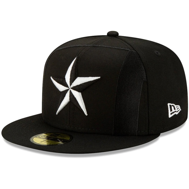 New Era Black Texas Rangers Monochrome Logo Elements 59FIFTY Fitted Hat