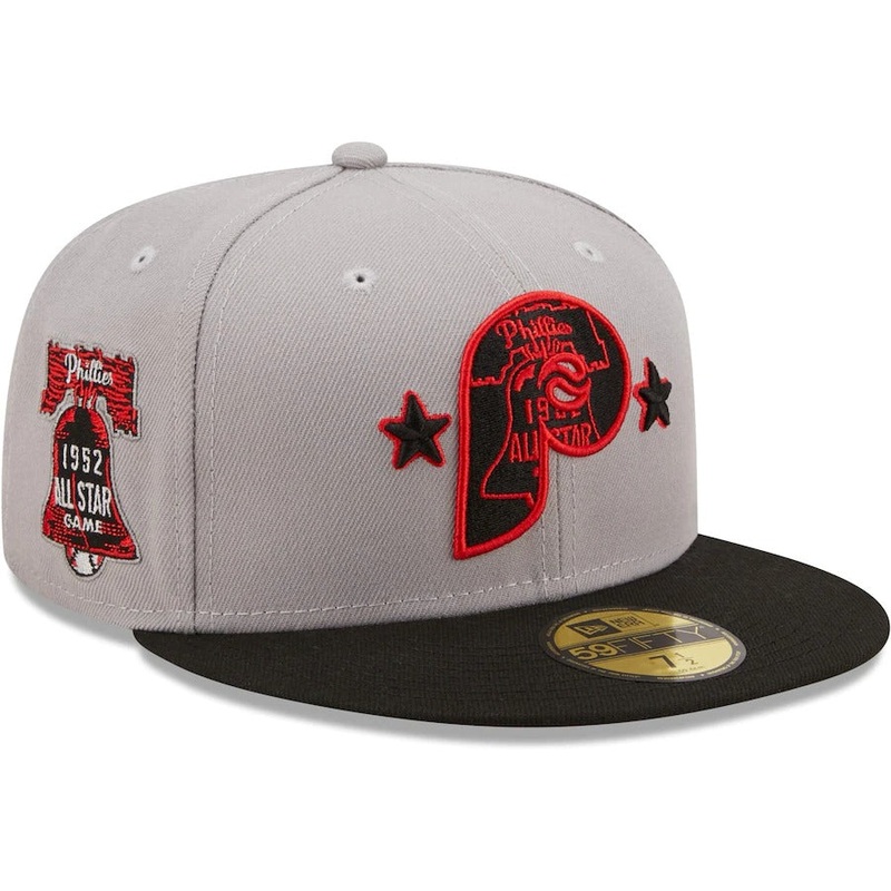 New Era Philadelphia Phillies Gray/Black 1952 MLB All-Star Game Red Undervisor 59FIFTY Fitted Hat