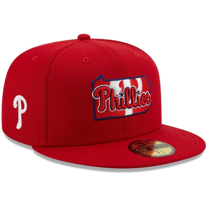 New Era Red Philadelphia Phillies Local II 59FIFTY Fitted Hat