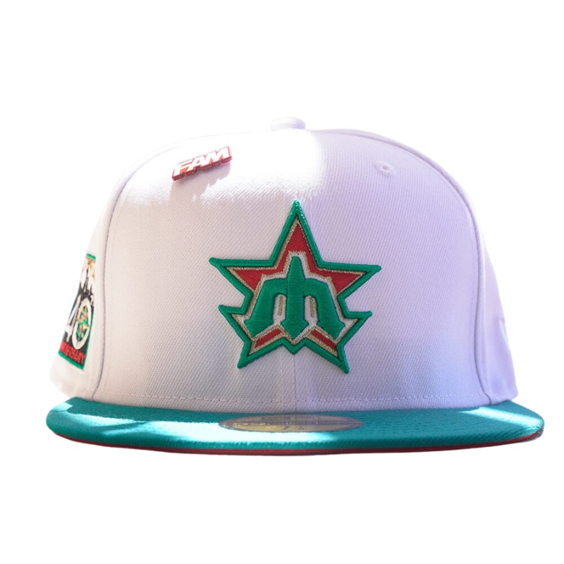 New Era Seattle Mariners White/Teal 40th Anniversary 59FIFTY Fitted Hat