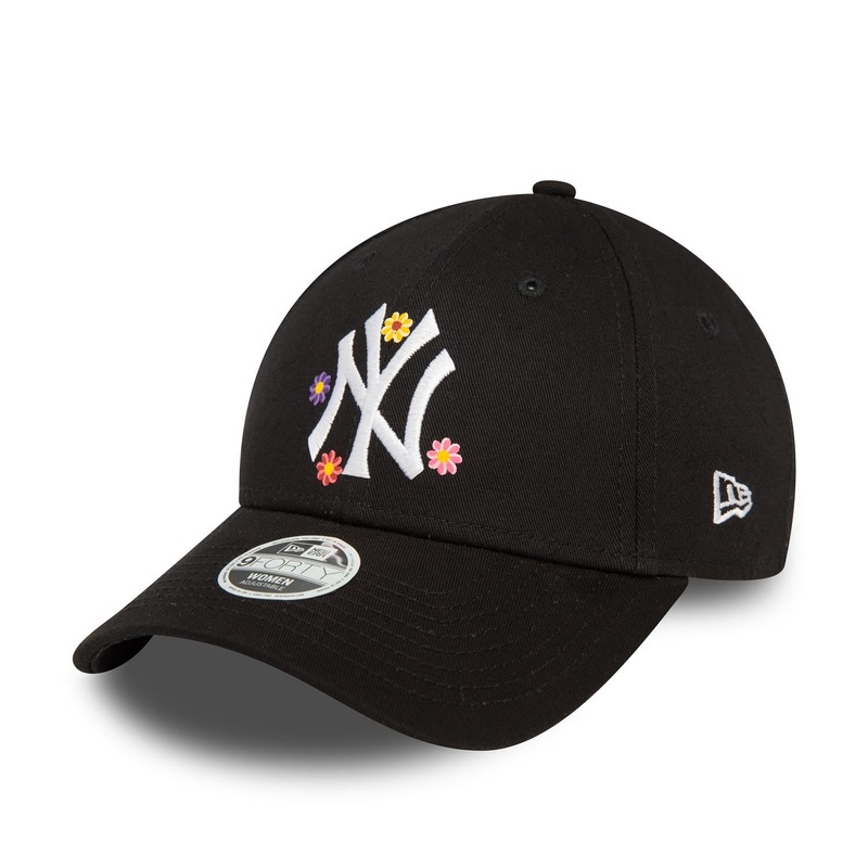 New York Yankees 9FORTY Womens Flower Black Cap One Size