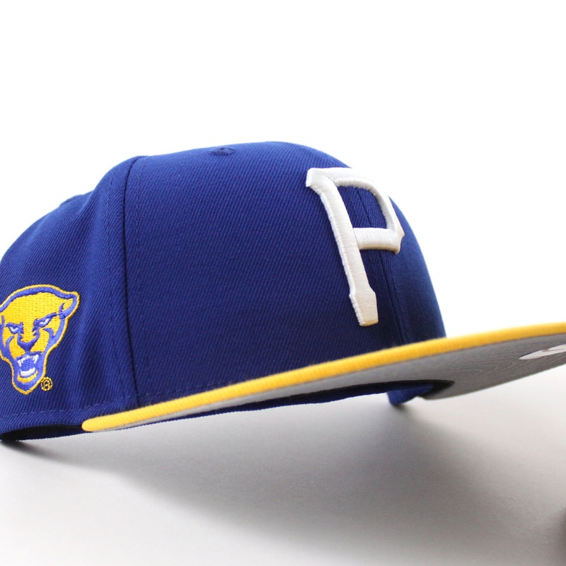 Pittsburgh Pirates x University of Pittsburgh New Era Fitted Hats (Royal Blue Gold Gray Under Brim) 6 7/8