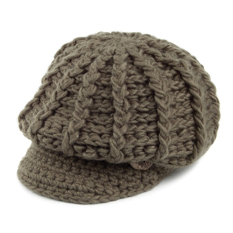 Scala Hats Letizia Crochet Peaked Beanie Hat – Olive 1-Size