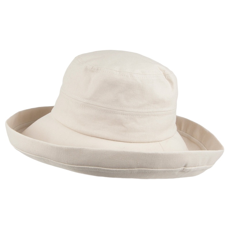 sur la tte Lily Linen-Cotton Packable Sun Hat – Sand M