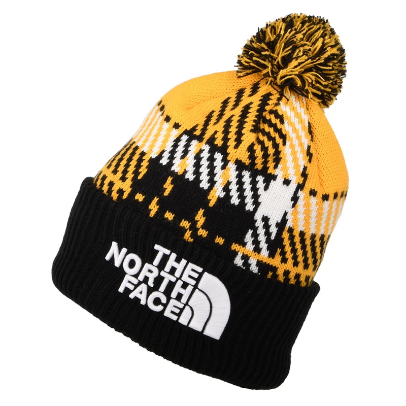 The North Face Hats Retro TNF Pom Bobble Hat – Yellow-Black 1-Size