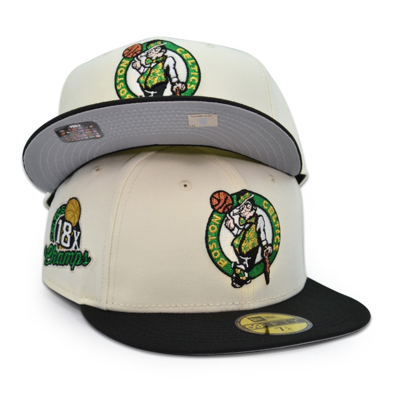 Boston Celtics “TITLE TOWN” Exclusive New Era 59Fifty Fitted Hat -Chrome/Black 6 7/8