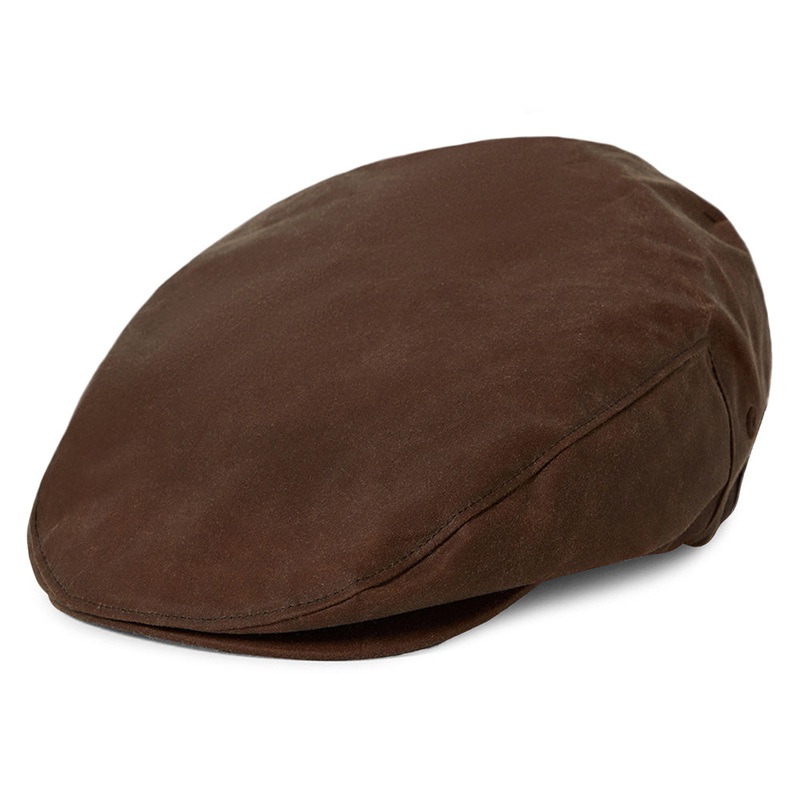 Brixton Hats Hooligan Weather Guard Waxed Cotton Flat Cap – Copper Small-56cm