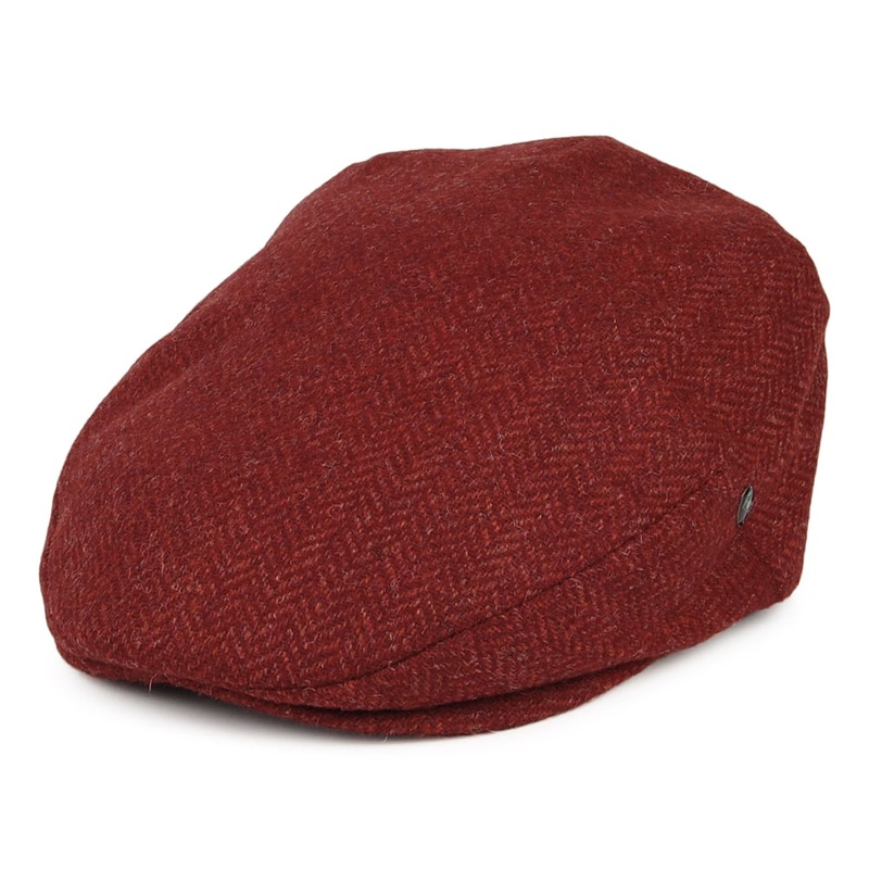 City Sport Moons Herringbone Flat Cap – Red 55