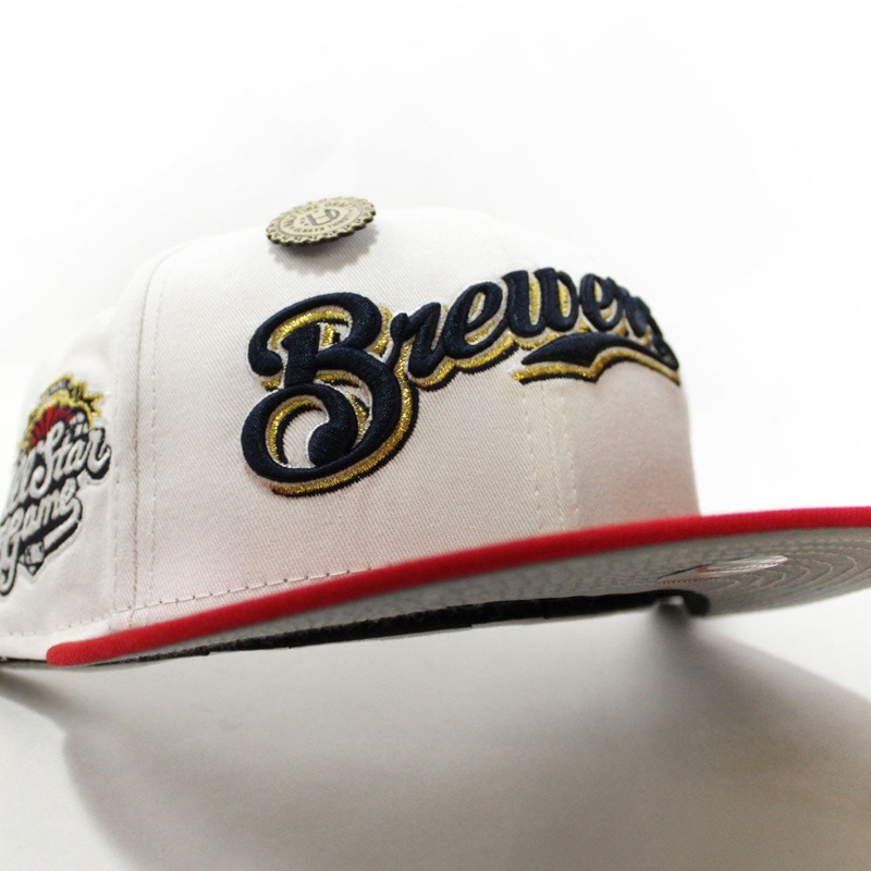 Milwaukee Brewers 2002 All-Star Game New Era 59Fifty Fitted Hat (Halftime Cheer Pack White Red 3M Under Brim) 7