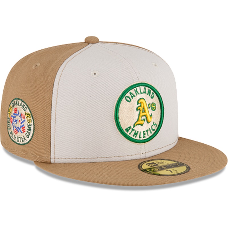 New Era Just Caps Khaki Oakland Athletics 2023 59FIFTY Fitted Hat