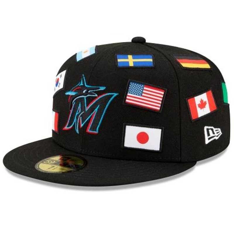 New Era Miami Marlins All Over Flag 59FIFTY Fitted Hat