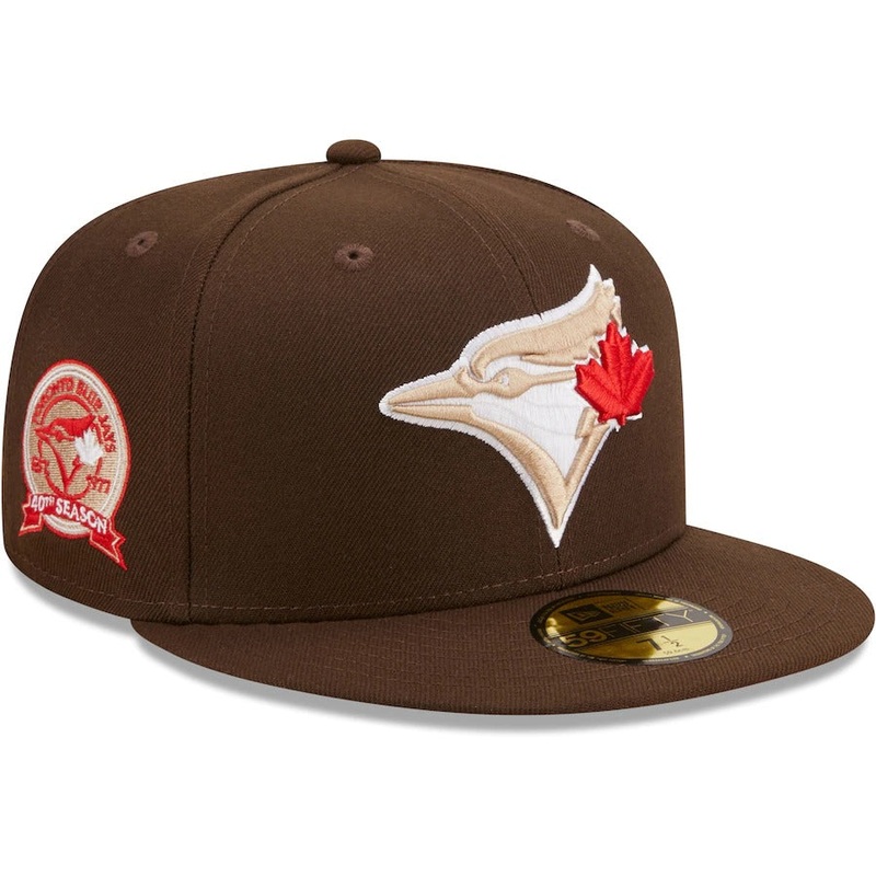 New Era Toronto Blue Jays Brown 40th Season Team Scarlet Undervisor 59FIFTY Fitted Hat