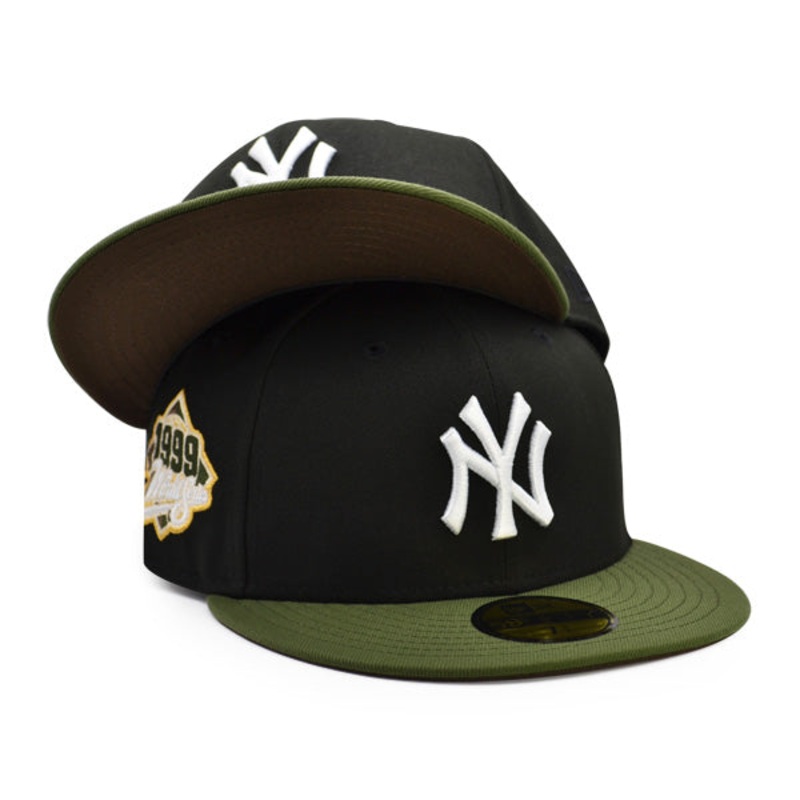 New York Yankees 1999 WORLD SERIES Exclusive New Era 59Fifty Fitted Hat – Black/Olive 7