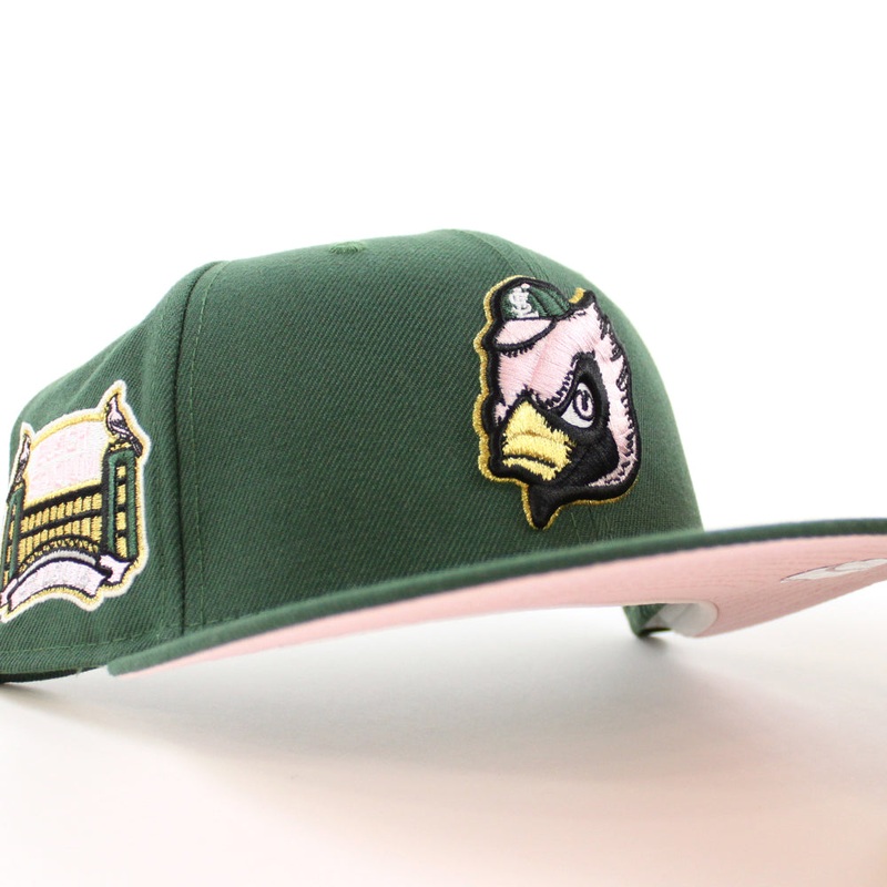 St. Louis Cardinals Busch Stadium Patch New Era 59Fifty Fitted Hat (GITD Mountain Green Pink Under Brim) 7