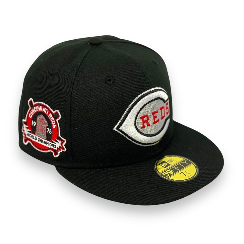 CINCINATTI REDS (BLACK) (1975 WS CHAMPIONS) NEWERA 59FIFTY (RED UNDER VISOR) 67/8