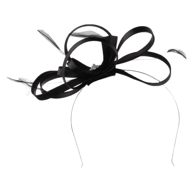 Failsworth Hats Satin Fascinator – Black 1-Size