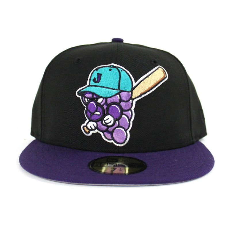 Jamestown Jammers New Era 59Fifty Fitted Hat (Air Jordan 5 Grape Teal Purple Black Gray Under Brim) 7