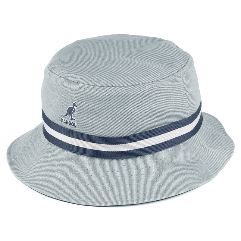 Kangol Stripe Lahinch Bucket Hat – Light Grey S