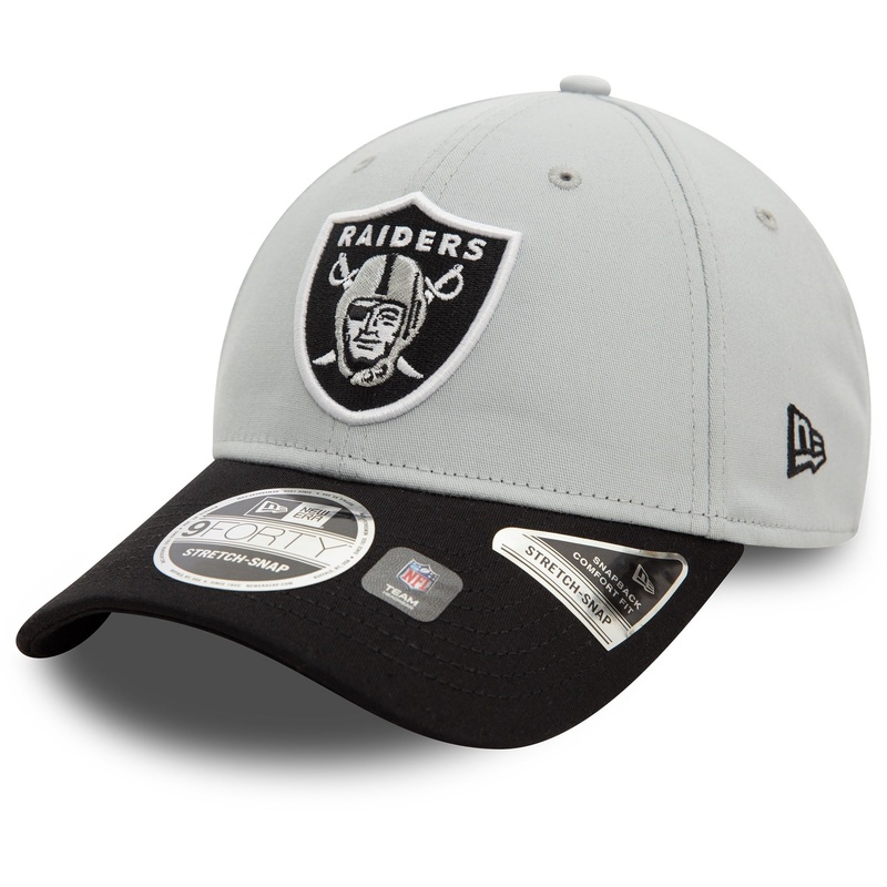 Las Vegas Raiders 9FORTY NFL Stretch Snap Grey/Black Cap One Size