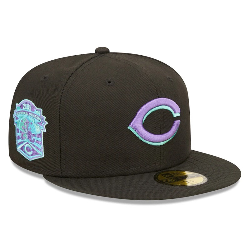 New Era Cincinnati Reds Inaugural Season Black Light 59FIFTY Fitted Hat