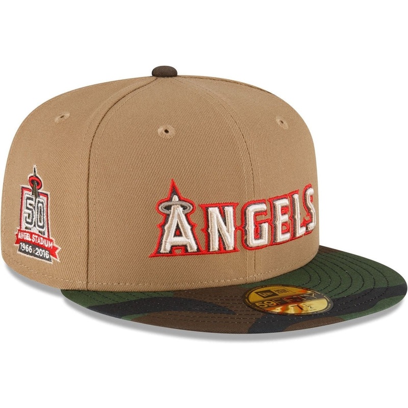 New Era Just Caps Camo Khaki Los Angeles Angels 2023 59FIFTY Fitted Hat