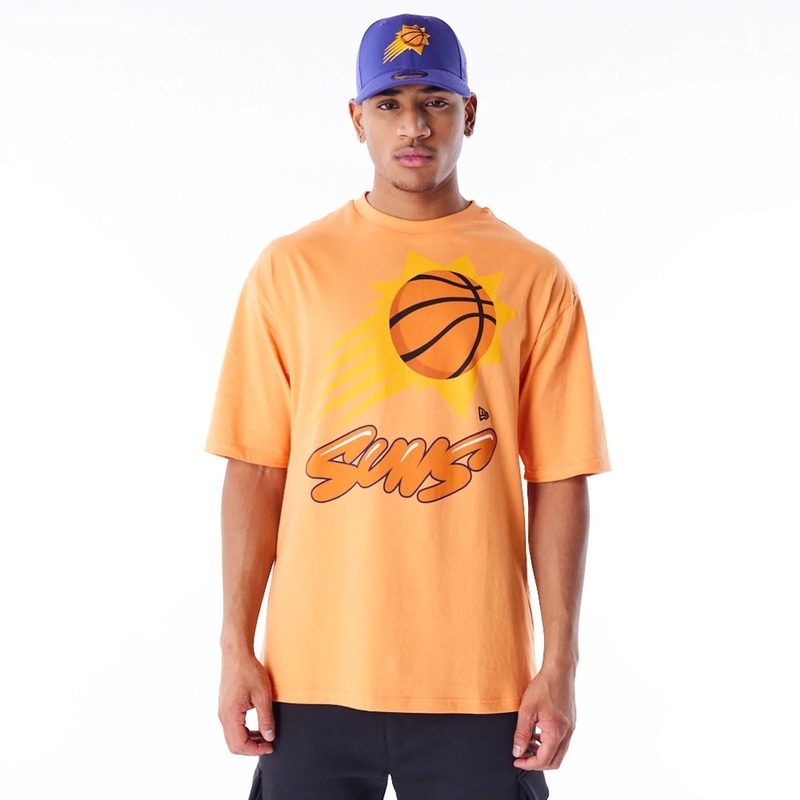 Phoenix Suns NBA Wordmark Orange Oversized T-Shirt XS
